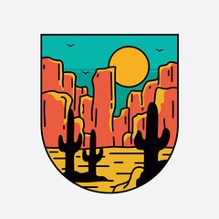 simple logo badge nature design, for t-shirt prints, patches, emblems, posters, badges and labels and other uses