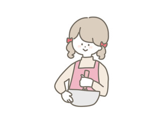 Girl making whipped cream