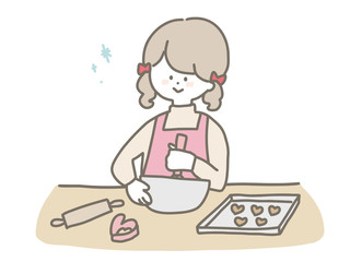 Girl making whipped cream