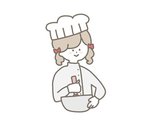Girl making whipped cream
