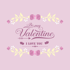 Fototapeta na wymiar Pink and white ornate wreath frame for happy valentine invitation elegant card. Vector