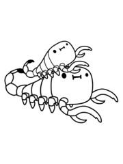 Nette Skorpion Familie clipart comic