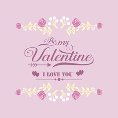 Fototapeta na wymiar Elegant Pink and white floral frame for happy valentine poster design. Vector