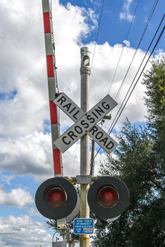Railroad Crossing Sign and Arms