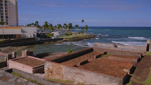 Droning Fuerte San Geronimo in San Juan Puerto Rico.