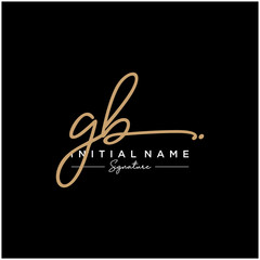 Letter GB Signature Logo Template Vector