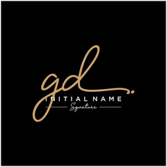 Letter GD Signature Logo Template Vector