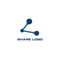 Modern technology share logo iconic for start up and company business. monoline vector style