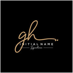 Letter GH Signature Logo Template Vector