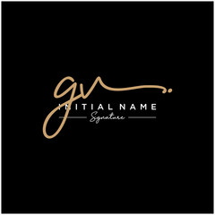 Letter GV Signature Logo Template Vector