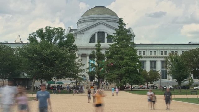 Timelapse of the Smithsonian National Museum & National Mall in Washington, DC, USA. 21 August 2019