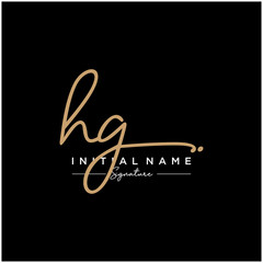 Letter HG Signature Logo Template Vector
