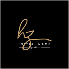 Letter HZ Signature Logo Template Vector