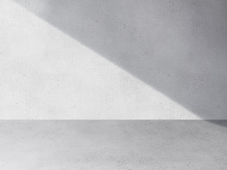 an empty concrete wall room with gray floor