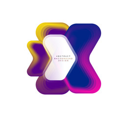 Vector arrow geometric banner created with blend color shapes effects. Trendy simple button, icon or business branding logo template, minimal style. Illustration For Wallpaper, Banner, Background