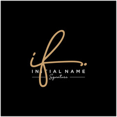 Letter IF Signature Logo Template Vector