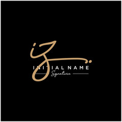 Letter IZ Signature Logo Template Vector