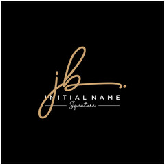 Letter JB Signature Logo Template Vector