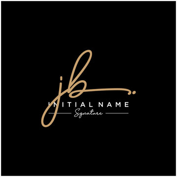 Letter JB Signature Logo Template Vector