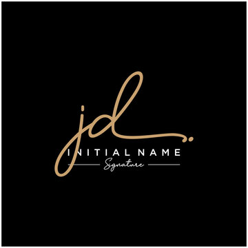 Letter JD Signature Logo Template Vector