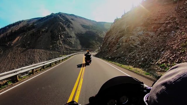 Riding Harley thru Mountain roads following another bike