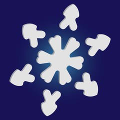 Obraz premium Christmas paper snowflake on blue background.