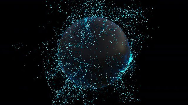 Abstract Magic Space -Sparkling Tiny Stars Blue -3D Motion Graphics