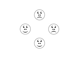 solated on a white background image of emoticons used in messages . graphic language, symbols icons emoticons