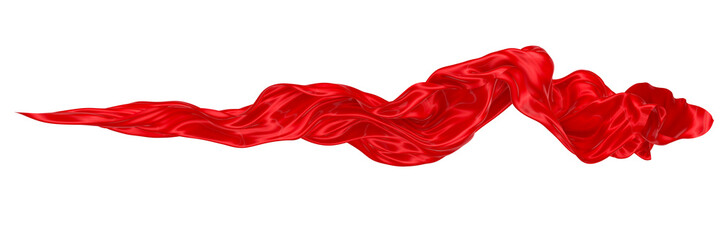 Obraz na płótnie Canvas Abstract background of red wavy silk or satin. 3d rendering image.
