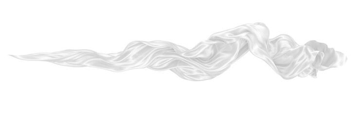 Abstract background of white wavy silk or satin. 3d rendering image.