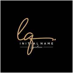 Letter LQ Signature Logo Template Vector