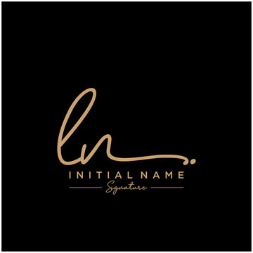 Letter LN Signature Logo Template Vector