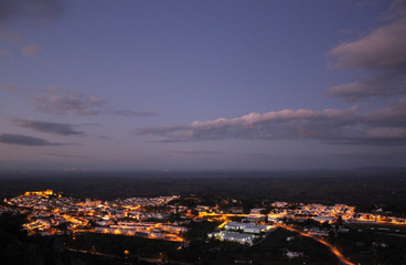 Obraz premium City overview by night with clear sky