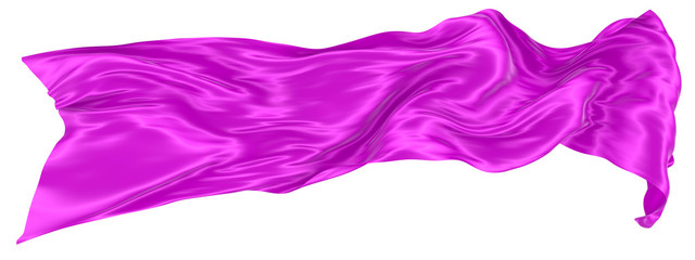 Abstract background of magenta wavy silk or satin. 3d rendering image.