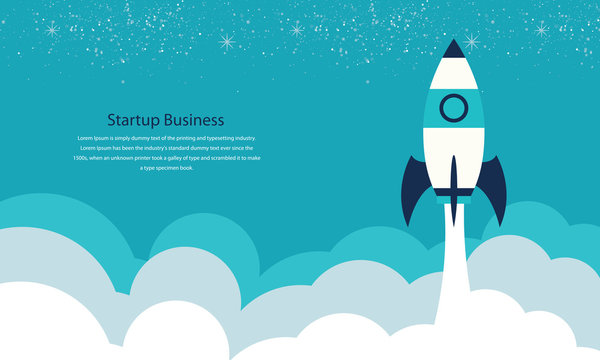 Flat Design Concept Of Startup, Launch Product Or Service. Vector Illustration For Website Banner