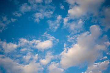 Blue sky background with clouds in cloudy day.