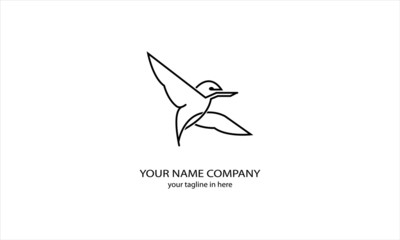 kingfisher bird is rare in Australia Asia, very suitable for the emblems of airlines and tourism logos