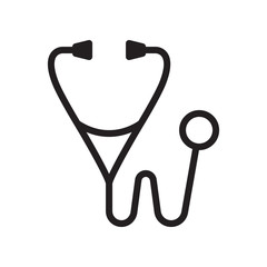 Stethoscope icon in trendy outline style design. Vector graphic illustration. Stethoscope icon for website design, logo, app, and ui. Editable vector stroke. EPS 10.