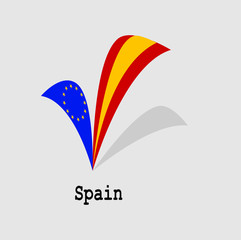 European Union with the flag of the country of Spain