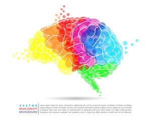 Colorful brain image concept in vector illustration	