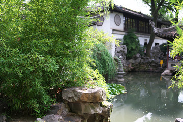Fototapeta na wymiar Suzhou,China-September 14, 2019: LiuYuan garden or Lingering garden, one of the world heritage in Suzhou, China