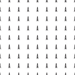 Seamless background with abstract christmas trees. Simple pattern for your design. Black and white illustration
