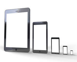 3d rendering of a digital tablet - isolated on white background, with clipping path. Realistic 3d rendering object isolated from background