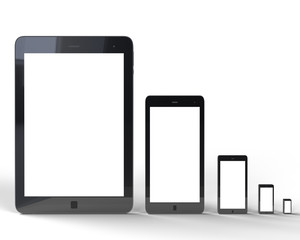 3d rendering of a digital tablet - isolated on white background, with clipping path. Realistic 3d rendering object isolated from background