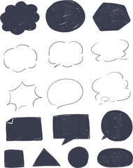 吹き出し会話 ベクター 素材 線画