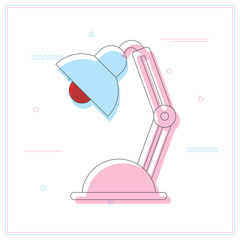 Office lamp isolated icon on white background.