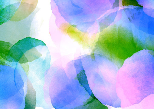 水彩手描き　春の花　背景イラスト
