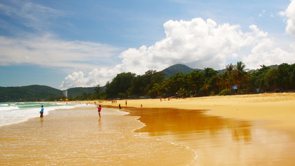 Karon beach on a bright day, Phuket, Thailand