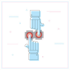 Interactivity icon flat design
