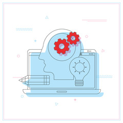 Obraz premium Design thinking creative process mind brain